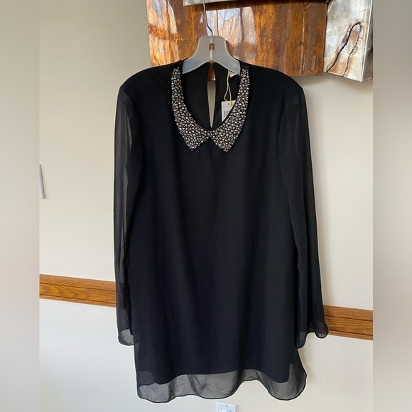 BCBG Generation Black Dress Sequin Detailing NWT M - Picture 5 of 13